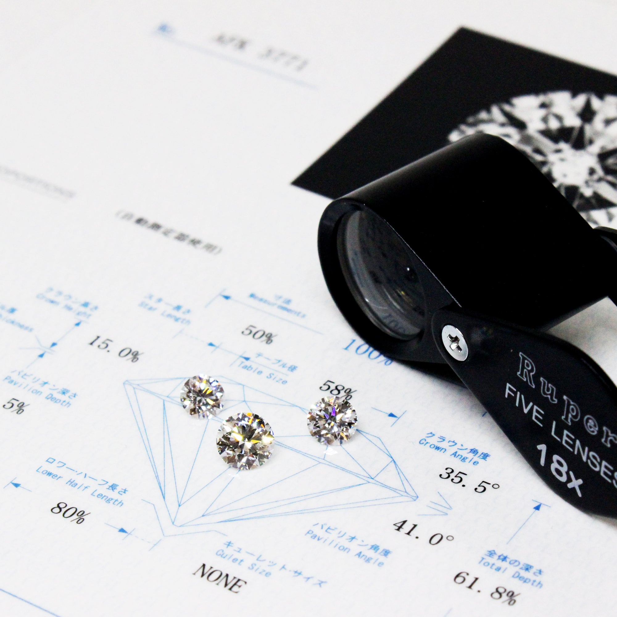 ダイヤモンドとソーティングの写真