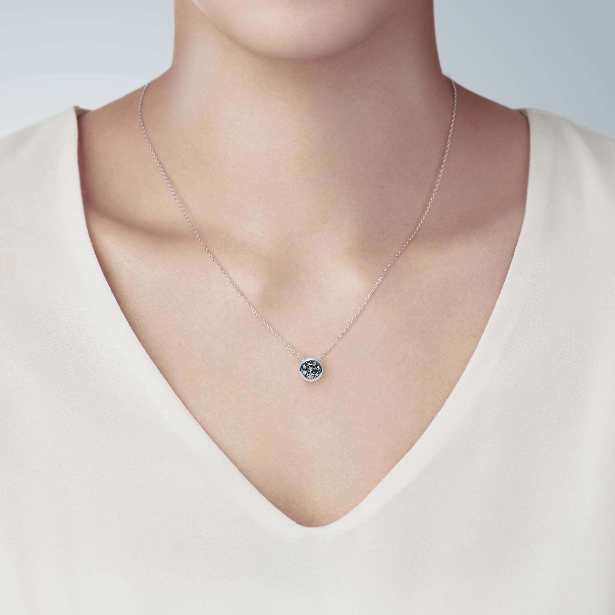 Embed Circle Necklace/EC1043｜Engagement 